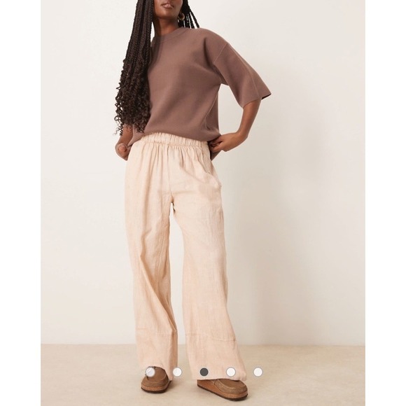 Free People days end linen pull-on pants in sand dollar Size XL Comfort Summer - Picture 6 of 14